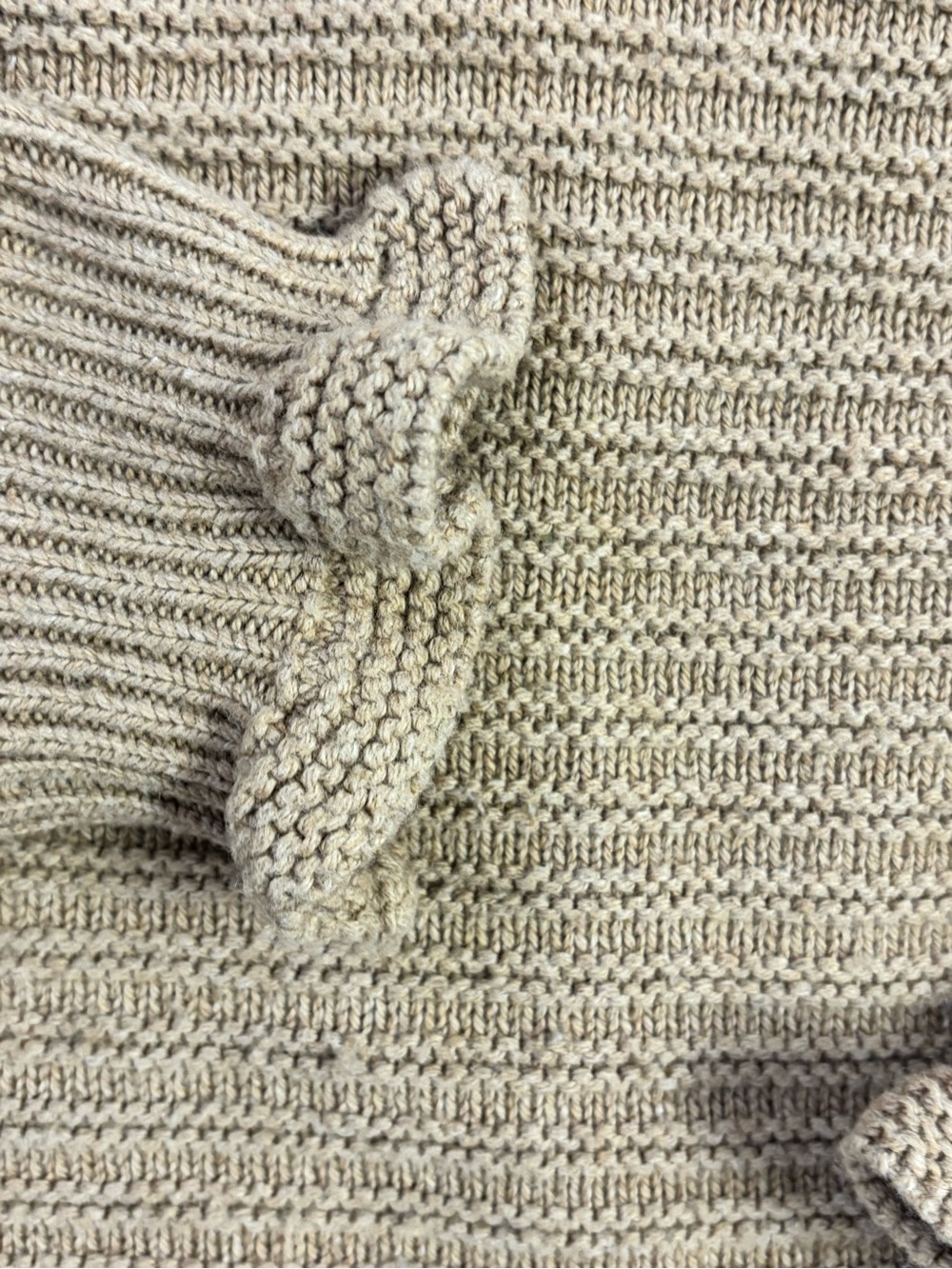 Madewell Camel Ruffle-Edge Crewneck Sweater - Picture 3 of 5